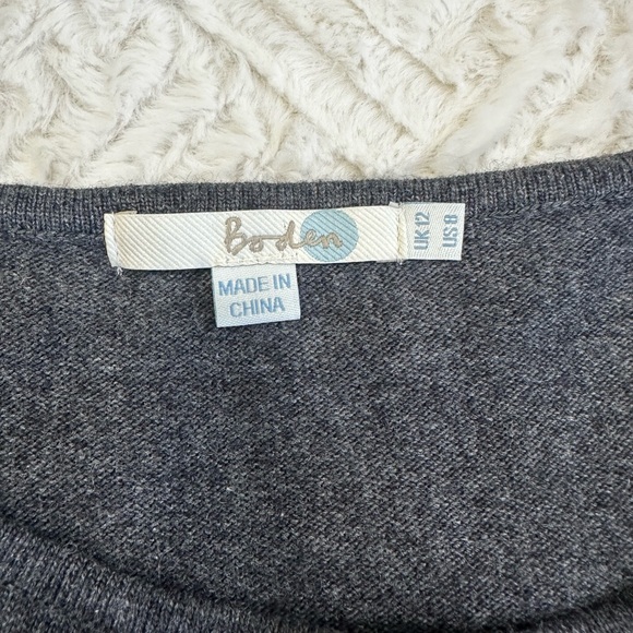 Boden Sweater Dress Striped - Long Sleeve Women's - Size US 8 Front Pockets Gray - Picture 8 of 10